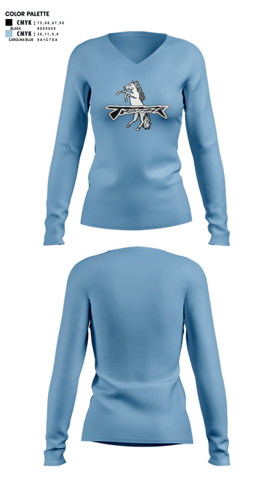 Lake Region High School Cross Country 61427028 Women's Long Sleeve V-neck Shirt - 2