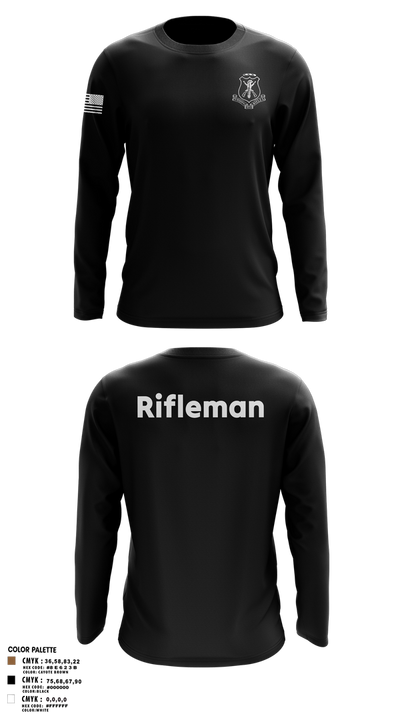 Pershing Rifles 79066987 Long Sleeve Performance Shirt 3
