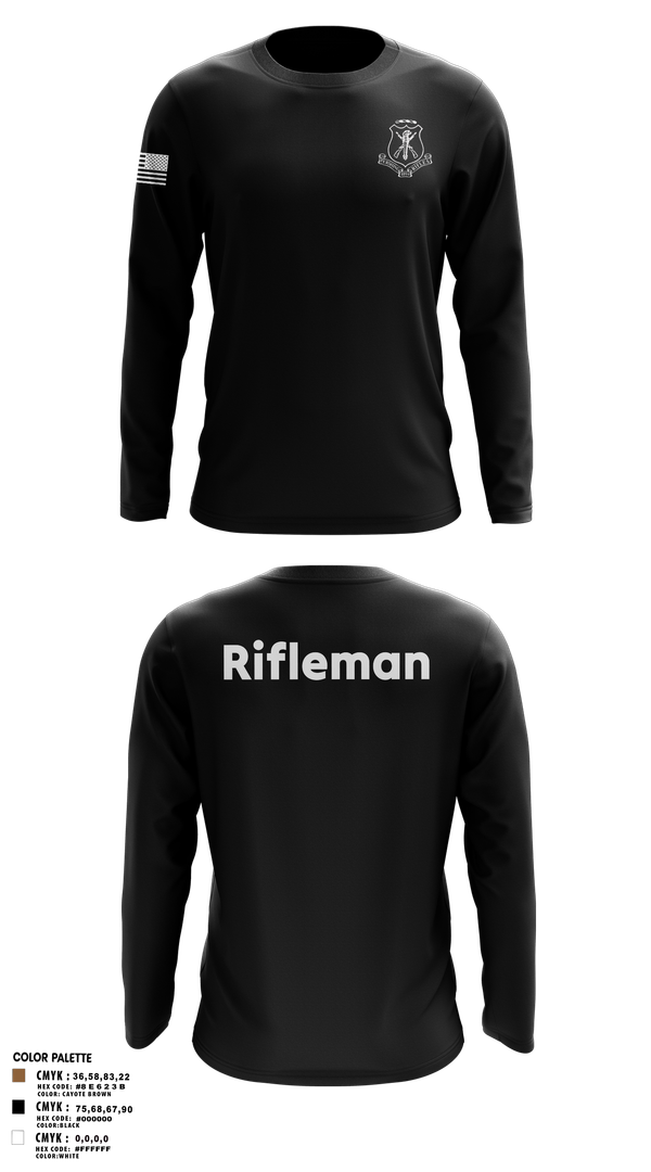 Long Sleeve Performance Shirt, Pershing Rifles, Army, Teamtime, Team time, sublimation, custom sports apparel, team uniforms, spirit wear, spiritwear, sports uniforms, custom shirts, team store, custom team store, fundraiser sports, apparel fundraiser