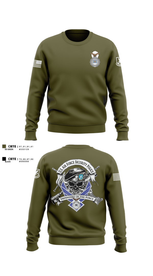 Crew Neck Sweatshirt, 101st security forces, Air Force, Teamtime, Team time, sublimation, custom sports apparel, team uniforms, spirit wear, spiritwear, sports uniforms, custom shirts, team store, custom team store, fundraiser sports, apparel fundraiser