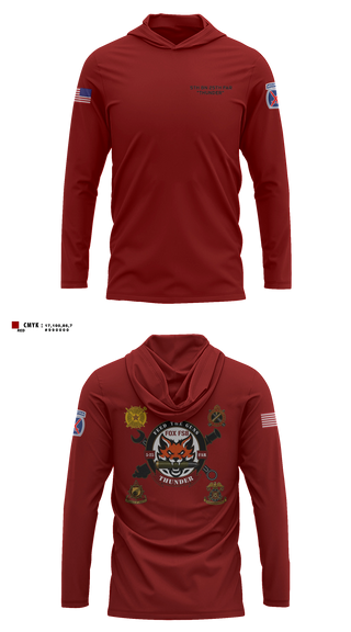 Long Sleeve hooded sunshirt, F FSB, 5-25 FAR, Army, Teamtime, Team time, sublimation, custom sports apparel, team uniforms, spirit wear, spiritwear, sports uniforms, custom shirts, team store, custom team store, fundraiser sports, apparel fundraiser