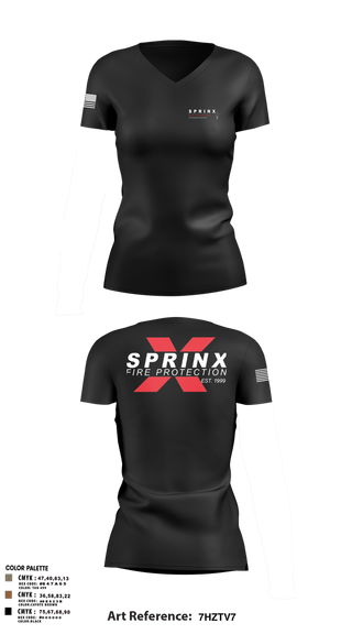 Womens Short Sleeve Vneck Shirt, SPRINX FIRE PROTECTION, , Teamtime, Team time, sublimation, custom sports apparel, team uniforms, spirit wear, spiritwear, sports uniforms, custom shirts, team store, custom team store, fundraiser sports, apparel fundraiser