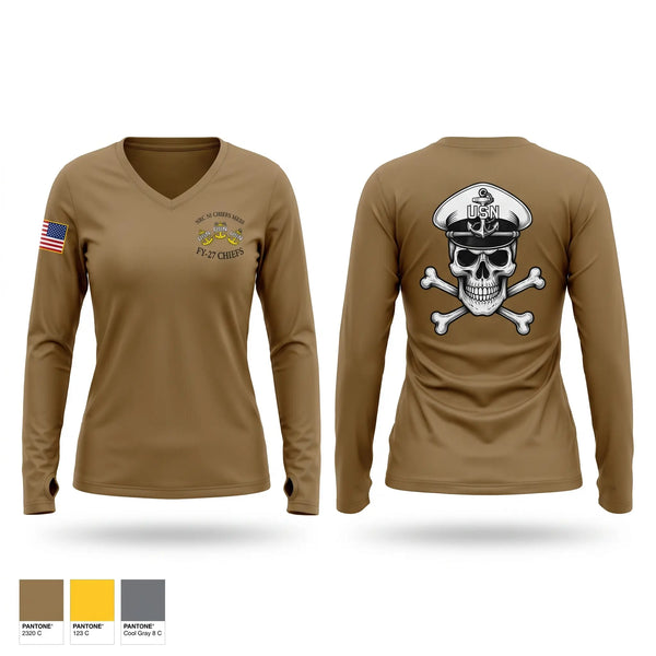 Womens Long Sleeve Vneck Shirt, NRC North Island CPOA, Navy, Teamtime, Team time, sublimation, custom sports apparel, team uniforms, spirit wear, spiritwear, sports uniforms, custom shirts, team store, custom team store, fundraiser sports, apparel fundraiser