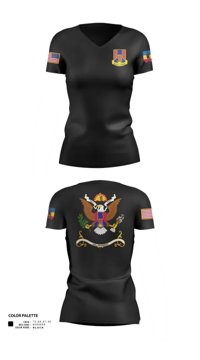 1-249th Infantry Training Battalion 76844743 Women's Short Sleeve V-neck Shirt - 21