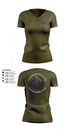 Womens Short Sleeve Vneck Shirt, 59th Surgical Operations Squadron, Air Force, Teamtime, Team time, sublimation, custom sports apparel, team uniforms, spirit wear, spiritwear, sports uniforms, custom shirts, team store, custom team store, fundraiser sports, apparel fundraiser