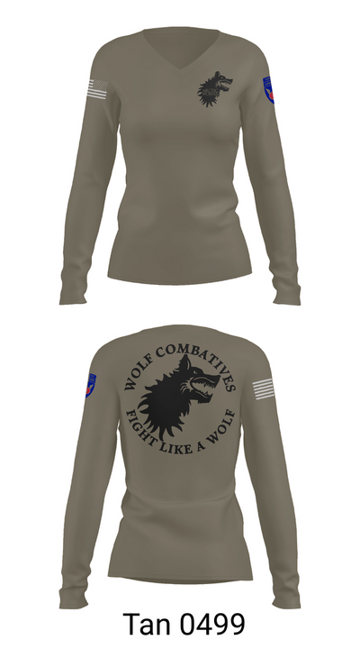 Wolf Combatives Women's Long Sleeve V-neck Shirt - 77