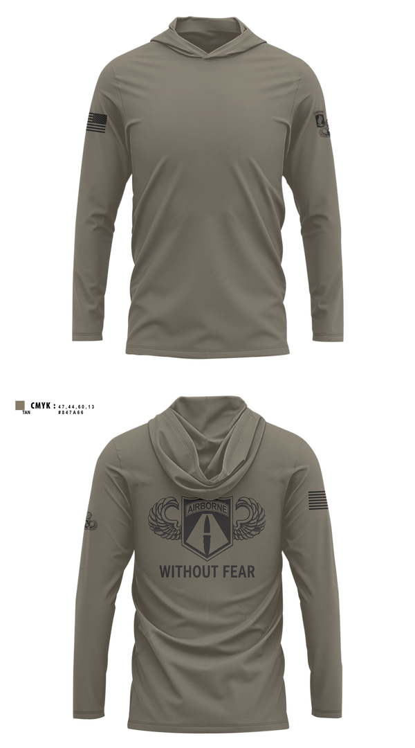 Long Sleeve Performance Shirt with hood, 4-319 AFAR, Assassin Battery, Army, Teamtime, Team time, sublimation, custom sports apparel, team uniforms, spirit wear, spiritwear, sports uniforms, custom shirts, team store, custom team store, fundraiser sports, apparel fundraiser