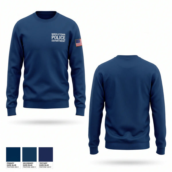 Crew Neck Sweatshirt, Middletown Police Department, Police, Teamtime, Team time, sublimation, custom sports apparel, team uniforms, spirit wear, spiritwear, sports uniforms, custom shirts, team store, custom team store, fundraiser sports, apparel fundraiser