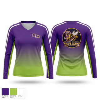 Womens Long Sleeve Vneck Shirt, Denham Springs, , Teamtime, Team time, sublimation, custom sports apparel, team uniforms, spirit wear, spiritwear, sports uniforms, custom shirts, team store, custom team store, fundraiser sports, apparel fundraiser