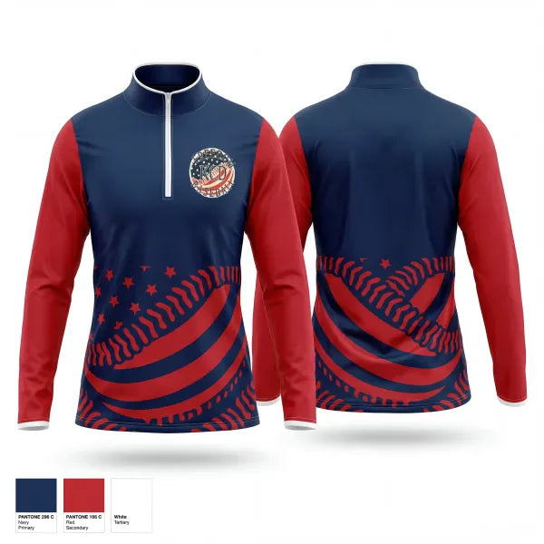 Quarter Zip Jacket, KCD Freedom, Baseball, Teamtime, Team time, sublimation, custom sports apparel, team uniforms, spirit wear, spiritwear, sports uniforms, custom shirts, team store, custom team store, fundraiser sports, apparel fundraiser