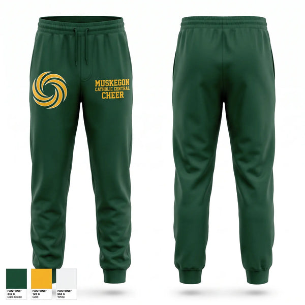 Sweatpants, Muskegon Catholic Central Cheer, Cheer, Teamtime, Team time, sublimation, custom sports apparel, team uniforms, spirit wear, spiritwear, sports uniforms, custom shirts, team store, custom team store, fundraiser sports, apparel fundraiser