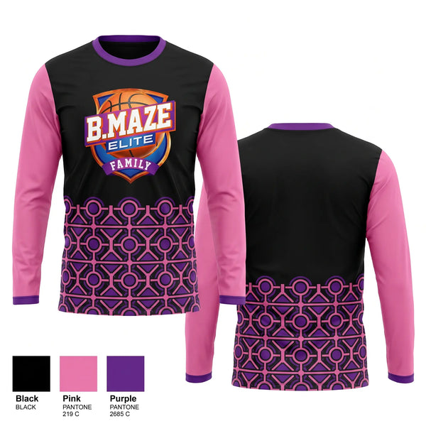 Long Sleeve Performance Shirt, B Maze Family Elite, Women's Basketball, Teamtime, Team time, sublimation, custom sports apparel, team uniforms, spirit wear, spiritwear, sports uniforms, custom shirts, team store, custom team store, fundraiser sports, apparel fundraiser