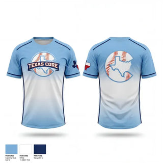 Old School Cotton Feel Shirt, Texas Core Baseball, Baseball, Teamtime, Team time, sublimation, custom sports apparel, team uniforms, spirit wear, spiritwear, sports uniforms, custom shirts, team store, custom team store, fundraiser sports, apparel fundraiser