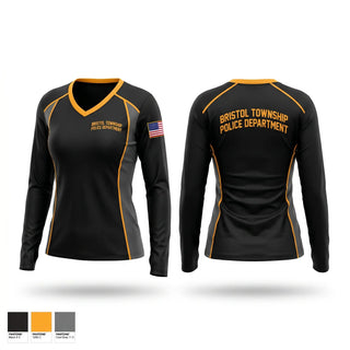 Womens Long Sleeve Vneck Shirt, Bristol Township Police Department, Police, Teamtime, Team time, sublimation, custom sports apparel, team uniforms, spirit wear, spiritwear, sports uniforms, custom shirts, team store, custom team store, fundraiser sports, apparel fundraiser