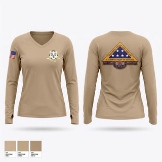 Womens Long Sleeve Vneck Shirt, MFH CTARNG, National Guard, Teamtime, Team time, sublimation, custom sports apparel, team uniforms, spirit wear, spiritwear, sports uniforms, custom shirts, team store, custom team store, fundraiser sports, apparel fundraiser