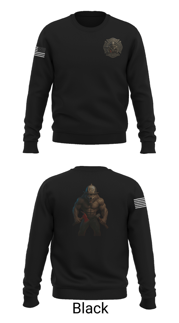 Crew Neck Sweatshirt, 63rd OD CO Fire Rescue, Army, Teamtime, Team time, sublimation, custom sports apparel, team uniforms, spirit wear, spiritwear, sports uniforms, custom shirts, team store, custom team store, fundraiser sports, apparel fundraiser