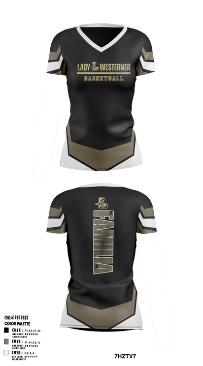 Lubbock High Lady Westerners 45584403 Women's Short Sleeve V-neck Shirt - 1