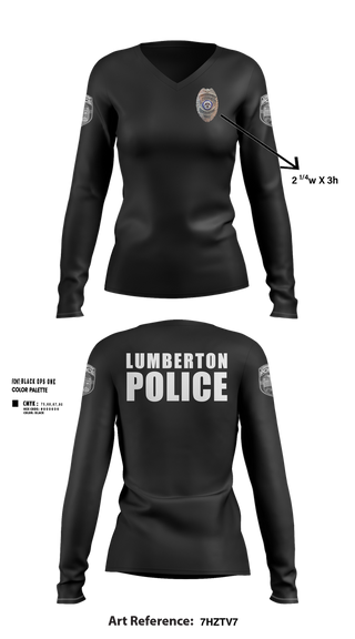 Womens Long Sleeve Vneck Shirt, LUMBERTON POLICE, , Teamtime, Team time, sublimation, custom sports apparel, team uniforms, spirit wear, spiritwear, sports uniforms, custom shirts, team store, custom team store, fundraiser sports, apparel fundraiser