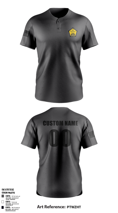 ( H2F ) Army Reserve 22205631 Two Button Baseball Jersey - 12