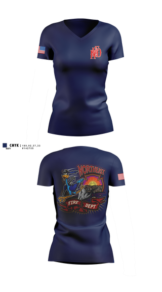 Womens Short Sleeve Vneck Shirt, Northeast Fire Department, Fire Department, Teamtime, Team time, sublimation, custom sports apparel, team uniforms, spirit wear, spiritwear, sports uniforms, custom shirts, team store, custom team store, fundraiser sports, apparel fundraiser