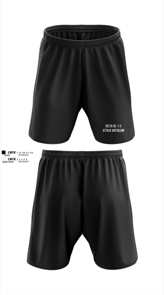 Athletic Shorts With Pockets, Delta Co. 1-3 Attack Battalion, Army, Teamtime, Team time, sublimation, custom sports apparel, team uniforms, spirit wear, spiritwear, sports uniforms, custom shirts, team store, custom team store, fundraiser sports, apparel fundraiser