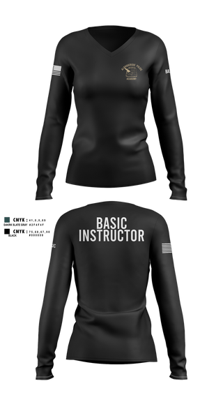 Womens Long Sleeve Vneck Shirt, Academy-Basic Unit, Police, Teamtime, Team time, sublimation, custom sports apparel, team uniforms, spirit wear, spiritwear, sports uniforms, custom shirts, team store, custom team store, fundraiser sports, apparel fundraiser