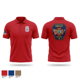 Short Sleeve Performance Polo, Easley Fire Department, Fire Department, Teamtime, Team time, sublimation, custom sports apparel, team uniforms, spirit wear, spiritwear, sports uniforms, custom shirts, team store, custom team store, fundraiser sports, apparel fundraiser