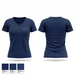 Womens Short Sleeve Vneck Shirt, Harristown Fire Protection District, Fire Department, Teamtime, Team time, sublimation, custom sports apparel, team uniforms, spirit wear, spiritwear, sports uniforms, custom shirts, team store, custom team store, fundraiser sports, apparel fundraiser
