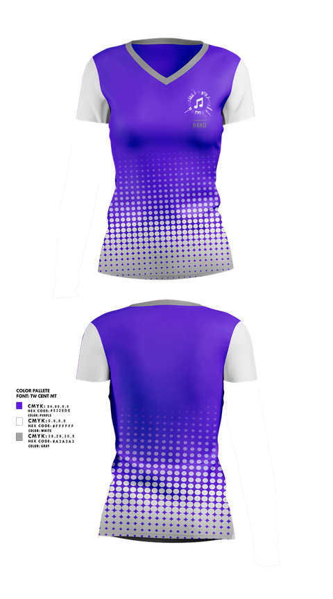 Womens Short Sleeve Vneck Shirt, Lynhurst Bands, Spirit Store, Teamtime, Team time, sublimation, custom sports apparel, team uniforms, spirit wear, spiritwear, sports uniforms, custom shirts, team store, custom team store, fundraiser sports, apparel fundraiser