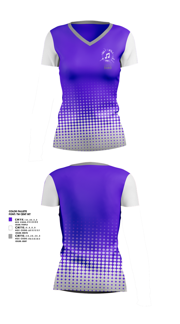 Womens Short Sleeve Vneck Shirt, Lynhurst Bands, Spirit Store, Teamtime, Team time, sublimation, custom sports apparel, team uniforms, spirit wear, spiritwear, sports uniforms, custom shirts, team store, custom team store, fundraiser sports, apparel fundraiser