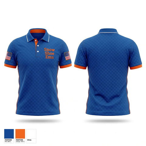 Short Sleeve Performance Polo, Snow Shoe Ems, EMS/EMT, Teamtime, Team time, sublimation, custom sports apparel, team uniforms, spirit wear, spiritwear, sports uniforms, custom shirts, team store, custom team store, fundraiser sports, apparel fundraiser