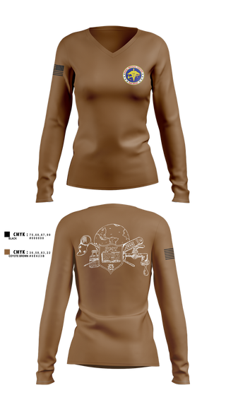 Womens Long Sleeve Vneck Shirt, , Navy, Teamtime, Team time, sublimation, custom sports apparel, team uniforms, spirit wear, spiritwear, sports uniforms, custom shirts, team store, custom team store, fundraiser sports, apparel fundraiser