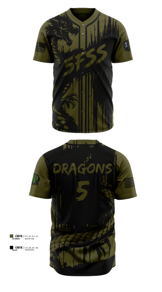 Full Button Baseball Jersey, 5 FSS, Air Force, Teamtime, Team time, sublimation, custom sports apparel, team uniforms, spirit wear, spiritwear, sports uniforms, custom shirts, team store, custom team store, fundraiser sports, apparel fundraiser
