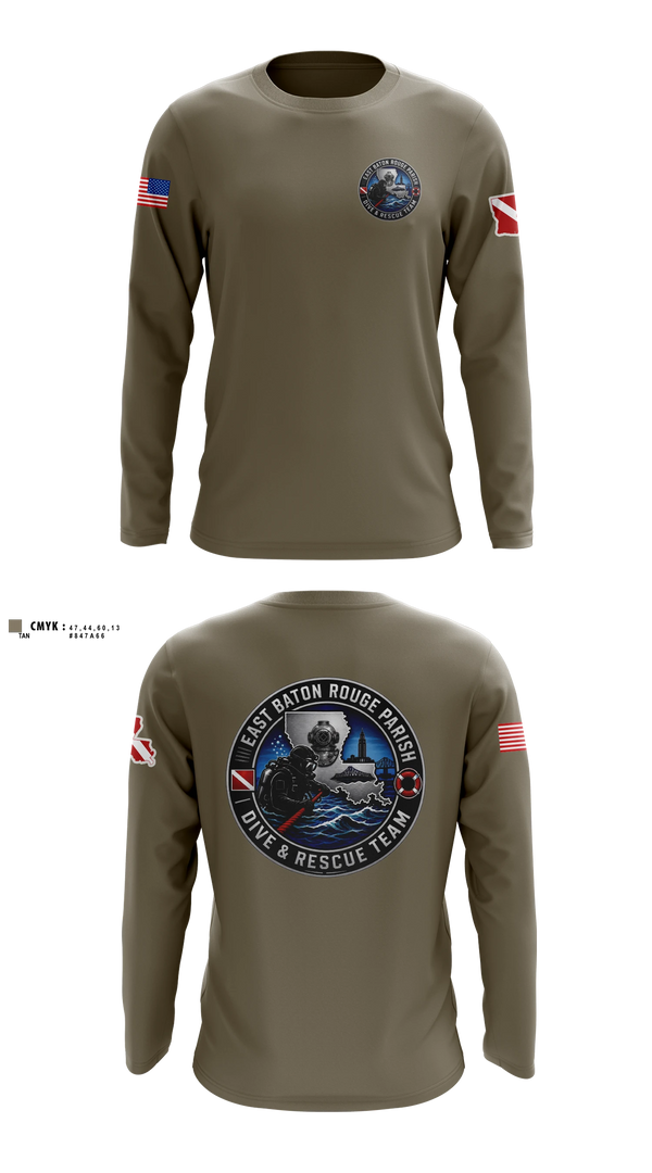 Long Sleeve Performance Shirt, East Baton Rouge Parish Dive & Rescue Team, Fire Department, Teamtime, Team time, sublimation, custom sports apparel, team uniforms, spirit wear, spiritwear, sports uniforms, custom shirts, team store, custom team store, fundraiser sports, apparel fundraiser