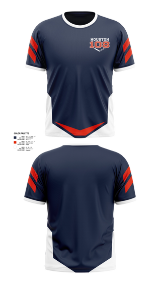 Short Sleeve Performance Shirt, Houston 108 Baseball, Baseball, Teamtime, Team time, sublimation, custom sports apparel, team uniforms, spirit wear, spiritwear, sports uniforms, custom shirts, team store, custom team store, fundraiser sports, apparel fundraiser