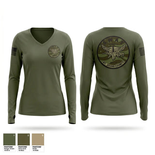 Womens Long Sleeve Vneck Shirt, St. Johns County Sheriff’s Office SWAT, Police, Teamtime, Team time, sublimation, custom sports apparel, team uniforms, spirit wear, spiritwear, sports uniforms, custom shirts, team store, custom team store, fundraiser sports, apparel fundraiser