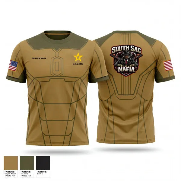 Old School Cotton Feel Shirt, SAC SOUTH, Army, Teamtime, Team time, sublimation, custom sports apparel, team uniforms, spirit wear, spiritwear, sports uniforms, custom shirts, team store, custom team store, fundraiser sports, apparel fundraiser