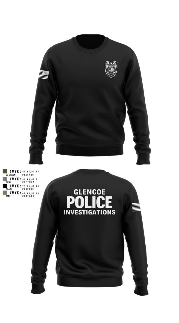 Crew Neck Sweatshirt, Glencoe Investigations, Police, Teamtime, Team time, sublimation, custom sports apparel, team uniforms, spirit wear, spiritwear, sports uniforms, custom shirts, team store, custom team store, fundraiser sports, apparel fundraiser