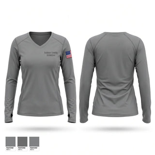 Womens Long Sleeve Vneck Shirt, Graham County Detention, Police, Teamtime, Team time, sublimation, custom sports apparel, team uniforms, spirit wear, spiritwear, sports uniforms, custom shirts, team store, custom team store, fundraiser sports, apparel fundraiser