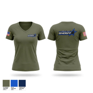 Womens Short Sleeve Vneck Shirt, Detention, Police, Teamtime, Team time, sublimation, custom sports apparel, team uniforms, spirit wear, spiritwear, sports uniforms, custom shirts, team store, custom team store, fundraiser sports, apparel fundraiser