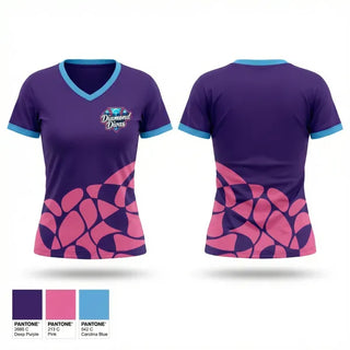 Womens Short Sleeve Vneck Shirt, Diamond Divas, Softball, Teamtime, Team time, sublimation, custom sports apparel, team uniforms, spirit wear, spiritwear, sports uniforms, custom shirts, team store, custom team store, fundraiser sports, apparel fundraiser