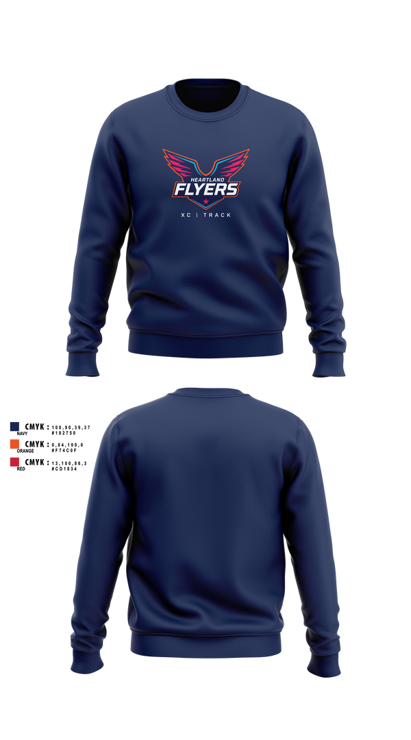 Crew Neck Sweatshirt, Heartland Flyers, Track & Field, Teamtime, Team time, sublimation, custom sports apparel, team uniforms, spirit wear, spiritwear, sports uniforms, custom shirts, team store, custom team store, fundraiser sports, apparel fundraiser
