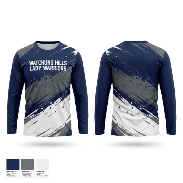 Long Sleeve Performance Shirt, Watchung Hills Lady Warriors, Softball, Teamtime, Team time, sublimation, custom sports apparel, team uniforms, spirit wear, spiritwear, sports uniforms, custom shirts, team store, custom team store, fundraiser sports, apparel fundraiser