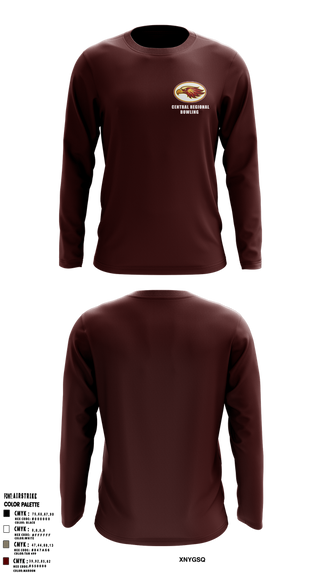 Long Sleeve Performance Shirt, Central Regional High School Bowling, Bowling, Teamtime, Team time, sublimation, custom sports apparel, team uniforms, spirit wear, spiritwear, sports uniforms, custom shirts, team store, custom team store, fundraiser sports, apparel fundraiser