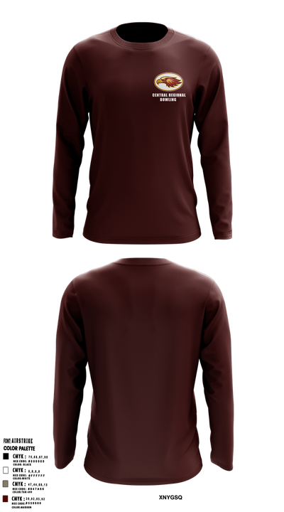 Central Regional High School Bowling 42780139 Long Sleeve Performance Shirt 2
