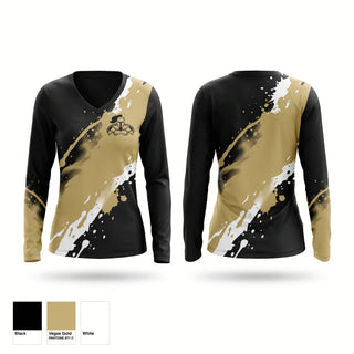 Womens Long Sleeve Vneck Shirt, Halifax Academy, Men's Basketball, Teamtime, Team time, sublimation, custom sports apparel, team uniforms, spirit wear, spiritwear, sports uniforms, custom shirts, team store, custom team store, fundraiser sports, apparel fundraiser