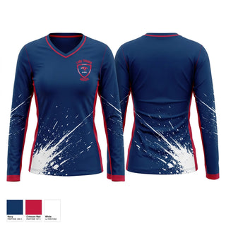 Womens Long Sleeve Vneck Shirt, Benjamin O. Davis High School Soccer, Women's Soccer, Teamtime, Team time, sublimation, custom sports apparel, team uniforms, spirit wear, spiritwear, sports uniforms, custom shirts, team store, custom team store, fundraiser sports, apparel fundraiser