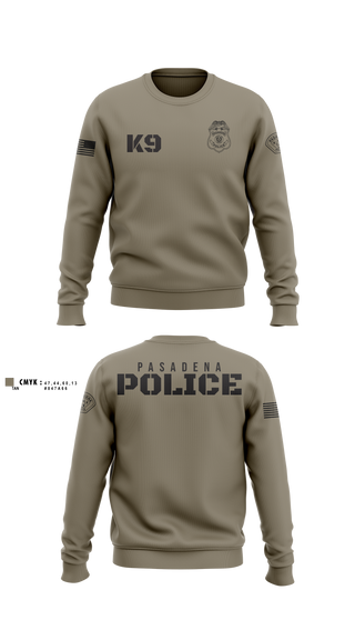 Crew Neck Sweatshirt, Pasadena K9, Police, Teamtime, Team time, sublimation, custom sports apparel, team uniforms, spirit wear, spiritwear, sports uniforms, custom shirts, team store, custom team store, fundraiser sports, apparel fundraiser