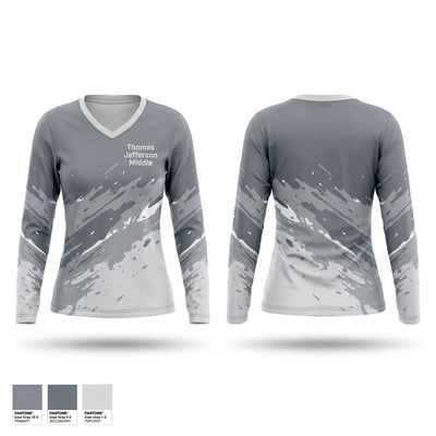Thomas Jefferson Middle 45162196 Women's Long Sleeve V-neck Shirt - 1