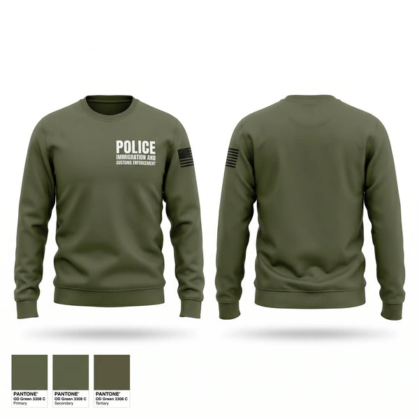 Crew Neck Sweatshirt, Police - immigration and customs enforcement, Police, Teamtime, Team time, sublimation, custom sports apparel, team uniforms, spirit wear, spiritwear, sports uniforms, custom shirts, team store, custom team store, fundraiser sports, apparel fundraiser